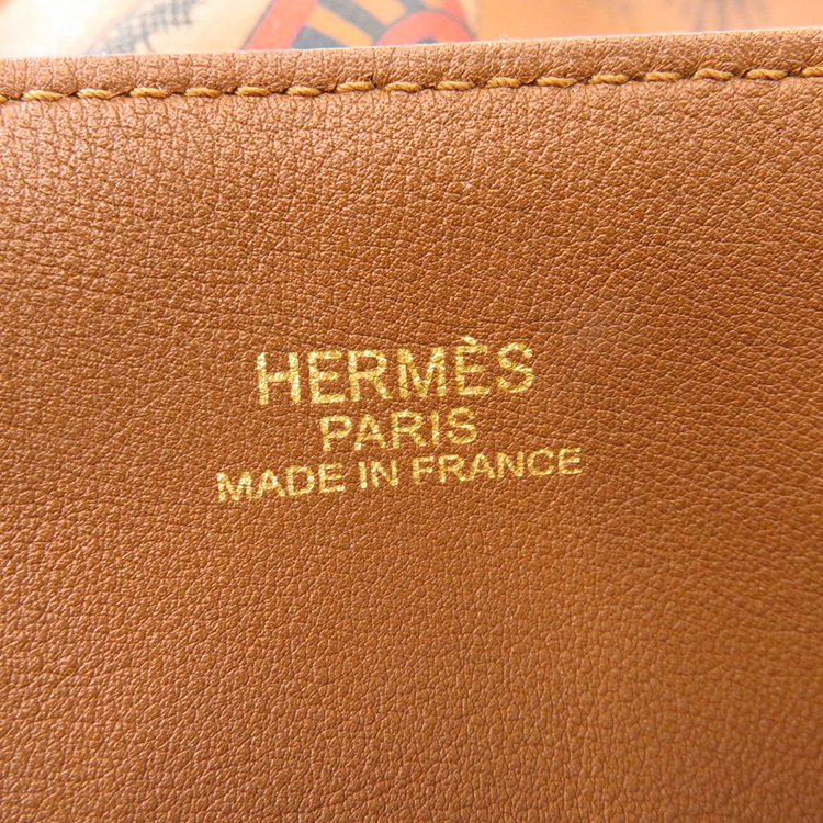 hermes棕色皮革手提包 中